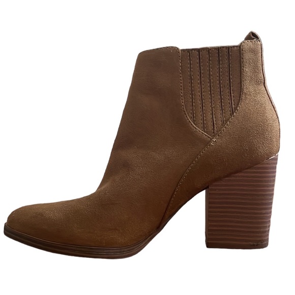 A.N.A. A New Approach - Tan Faux Suede Block Heel Booties - Size 7 - Picture 7 of 10